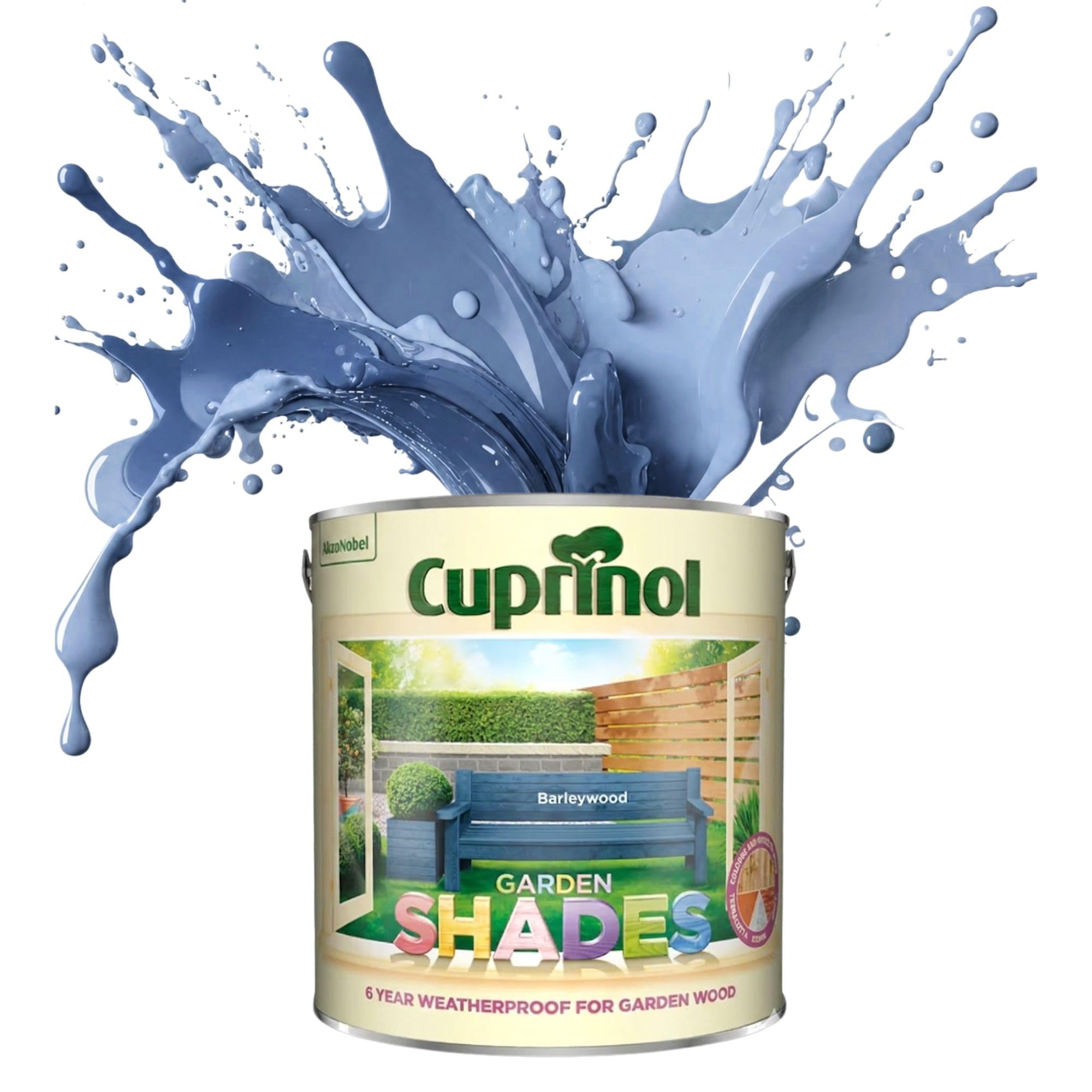 ARUUJ Garden Shades Barleywood, 2.5 Liters Fence Paint, Outdoor Wood Paint for Sheds, Gardens Furniture, Trellis Fence & Exterior Wood, Water Based Matt Finish, Weather Resistant