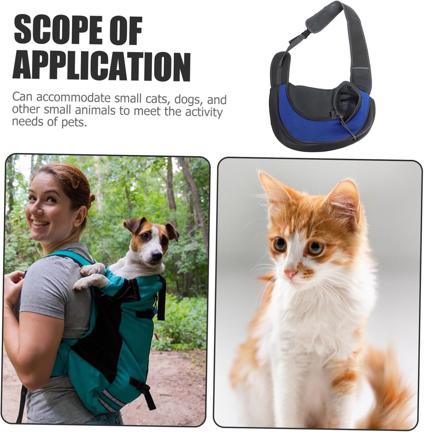 Versatile Pet Backpack for Dogs Cats Single Shoulder Handheld Mesh Small Dog Sling Carrier Pet Travel Bag