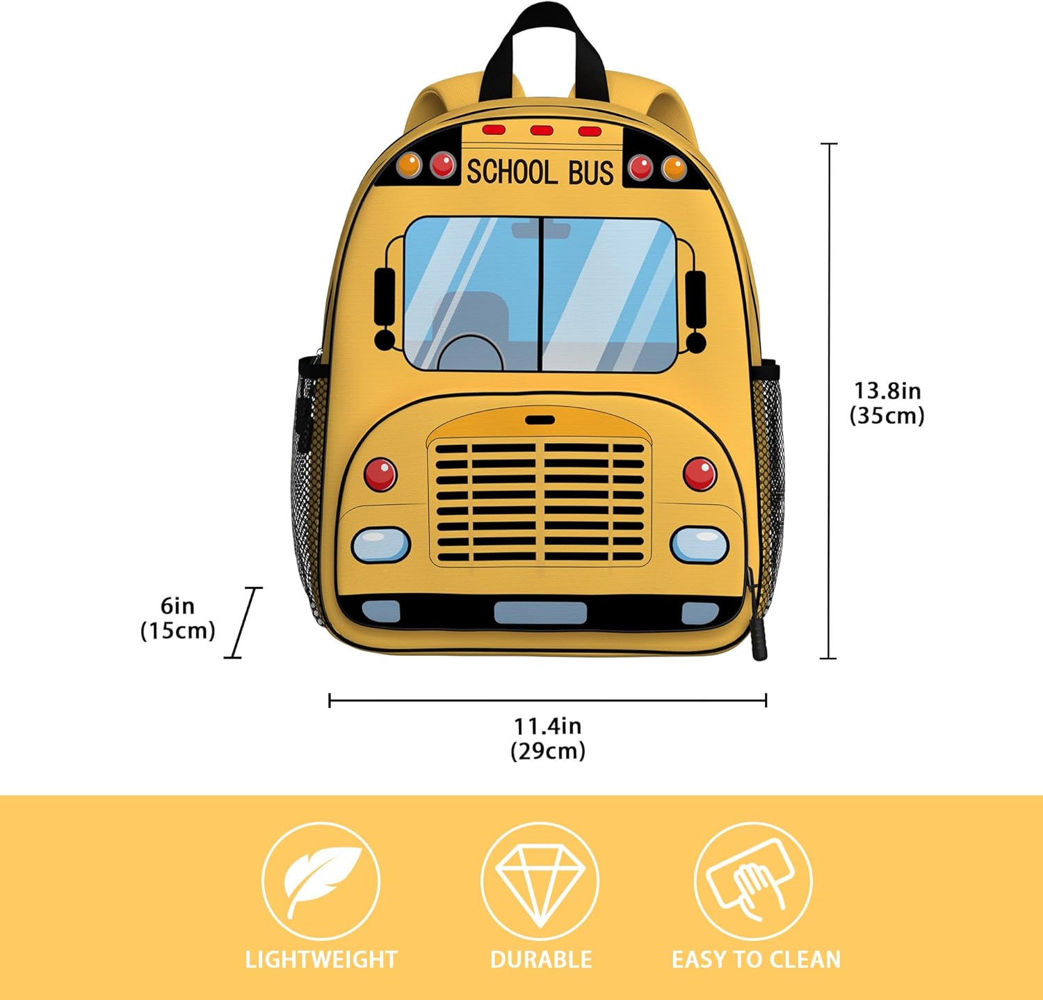 School Bus Toddler Backpack for Little Kids Water Resistance Kindergarten Preschool Bags Children Schoolbag Cute 3D Cartoon Backpacks Gifts for baby Boys Girls - Image 3