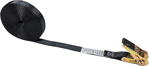 US Cargo Control Correa de trinquete sin fin, correa de trinquete de extremo abierto de 1 pulgada x 30 pies, correa de trinquete sin fin negra para