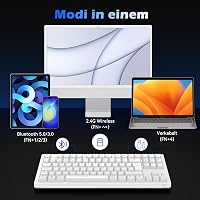 TECURS Wireless Mechanikus Gamer Billentyűzet 80% TKL QWERTZ Piros Switch RGB 4