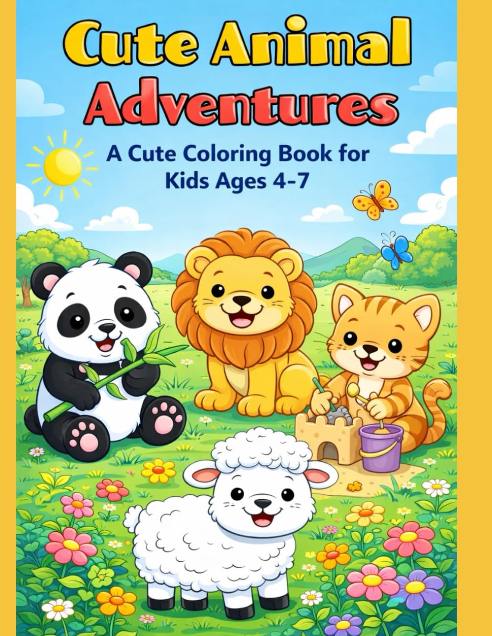 Cute Animal Adventures: A Cute Coloring Book for Kids Ages 4–7