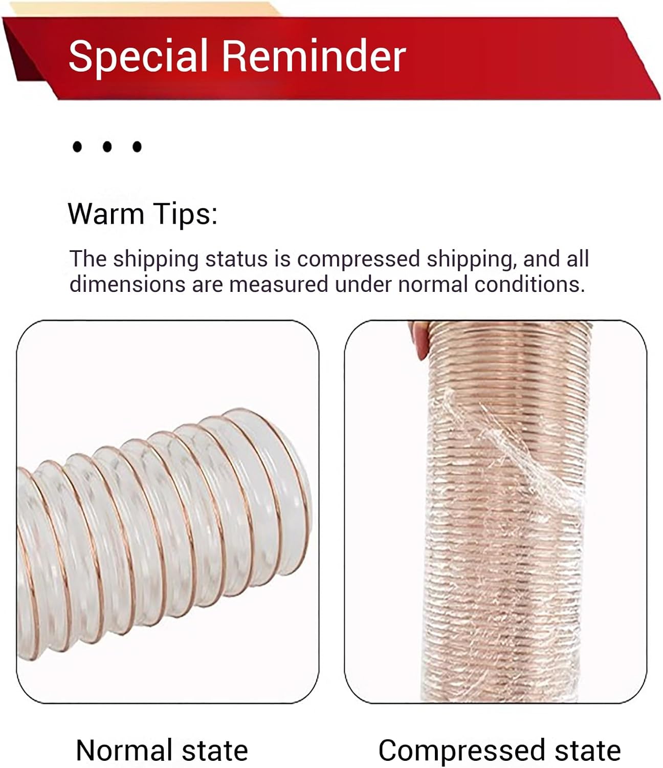 Dust Collector Hose for Woodworking, Clear Dust Collection Hose Retractable for Shop Vac/Sander/Vacuum/Power Tools, (L (3.3 ft),Dia 20MM~600MM)(3.2cm)