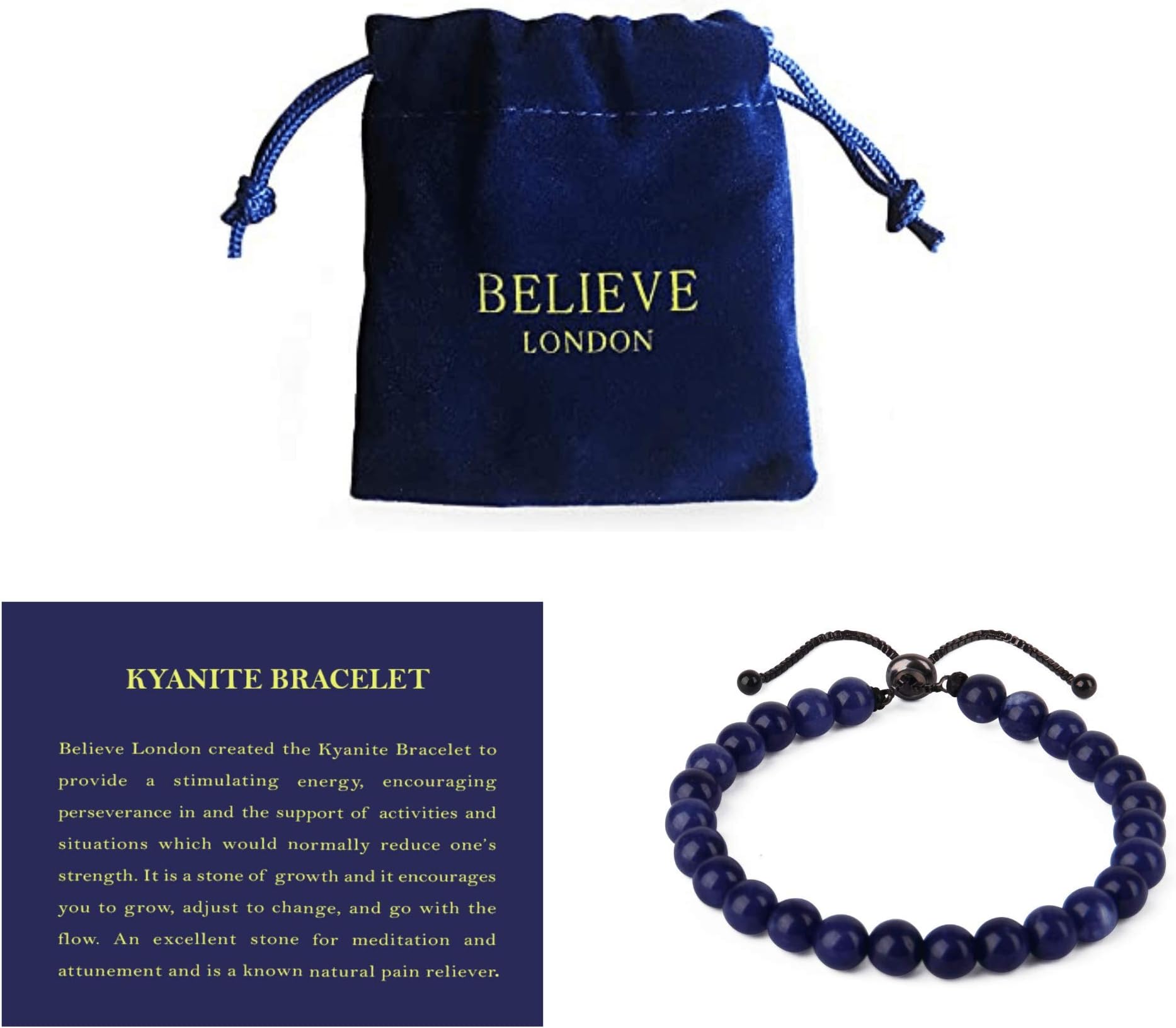Believe LondonNew Gemstone Healing Chakra Bracelet Anxiety Crystal Natural Stone Men Women Stress Relief Reiki Yoga Diffuser Semi Precious