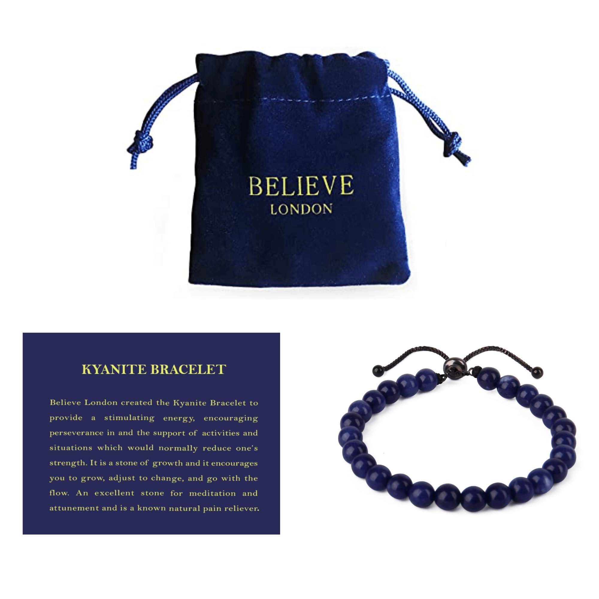 Believe LondonNew Gemstone Healing Chakra Bracelet Anxiety Crystal Natural Stone Men Women Stress Relief Reiki Yoga Diffuser Semi Precious