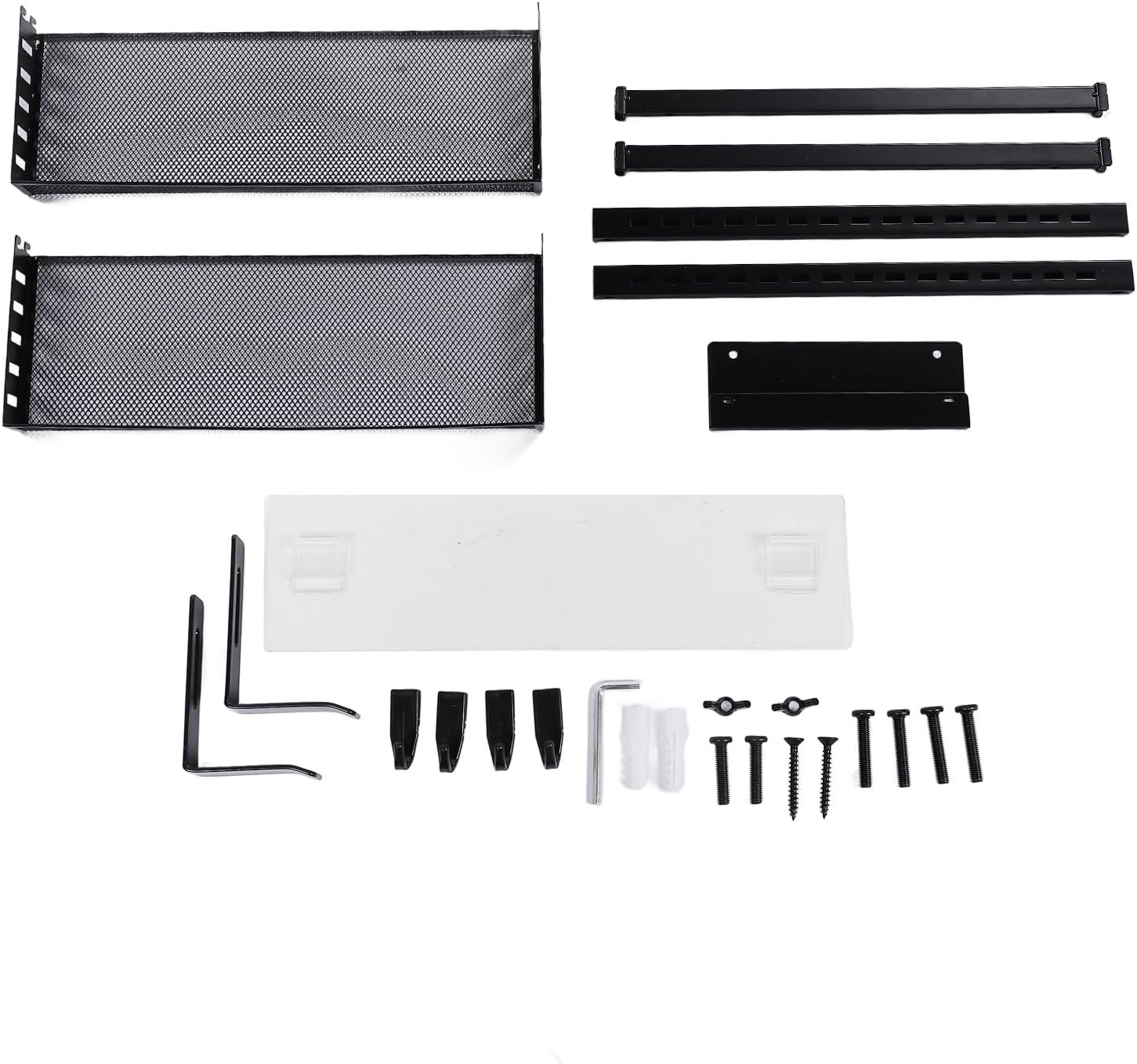 壁掛け収納ラック2層、キッチン整理用のフローティングウォールシェルフ、ドリルで取り付けずに高さ調節可能な吊り下げ棚、省スペースのディ