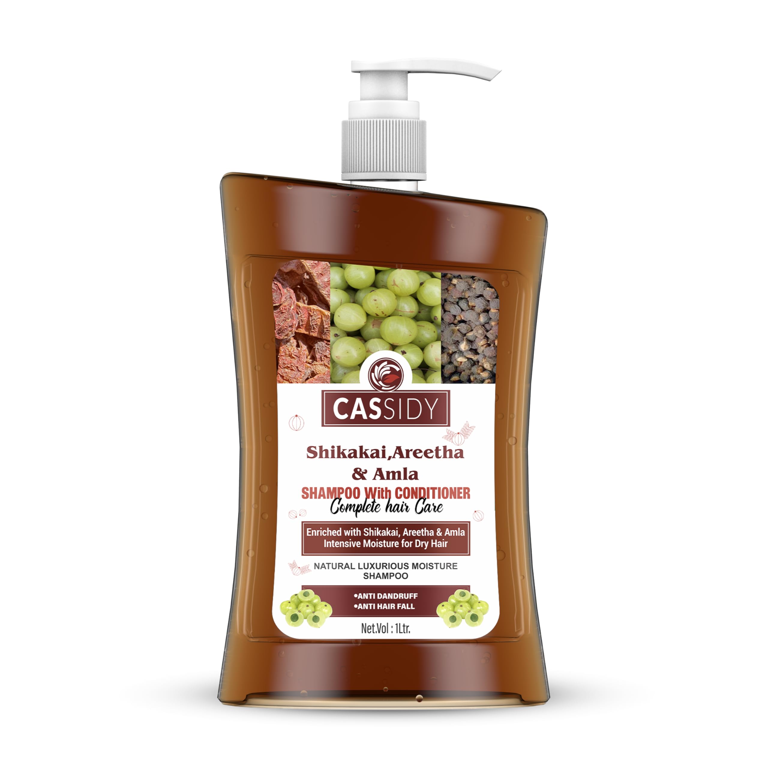Cassidy Shikakai, Areetha and Amla Hair Shampoo with Conditioner, 1000ml pack of 1-picture-33