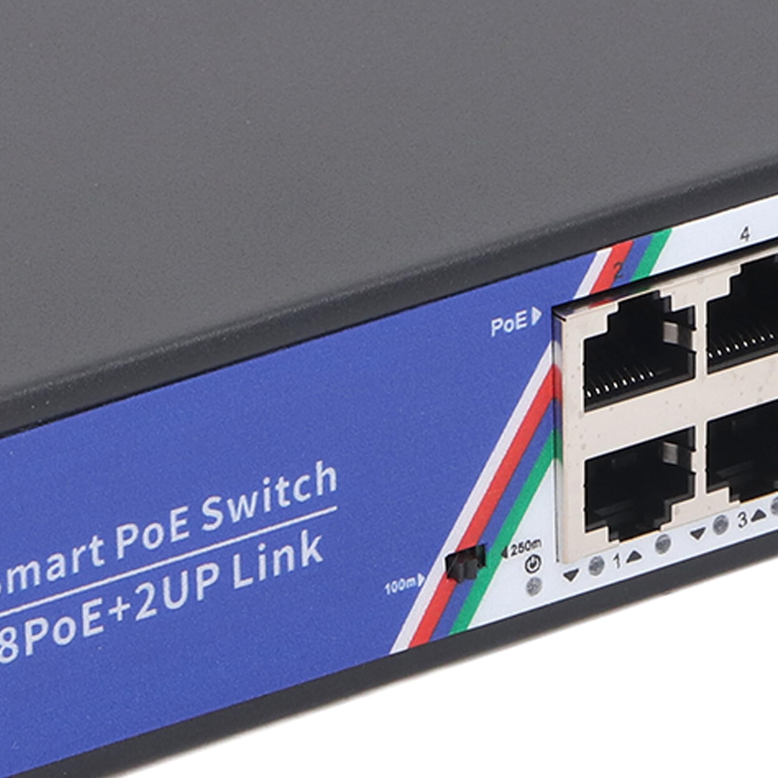 Generic 10 Port Poe Interrupteur Ethernet Switch Durable Metal Housing Pild and Play Gigabit Switch pour Le Jeu PC, Serveur, Adaptateur, capacité de 20 Gbit / S pour la communauté, école (Plug UE