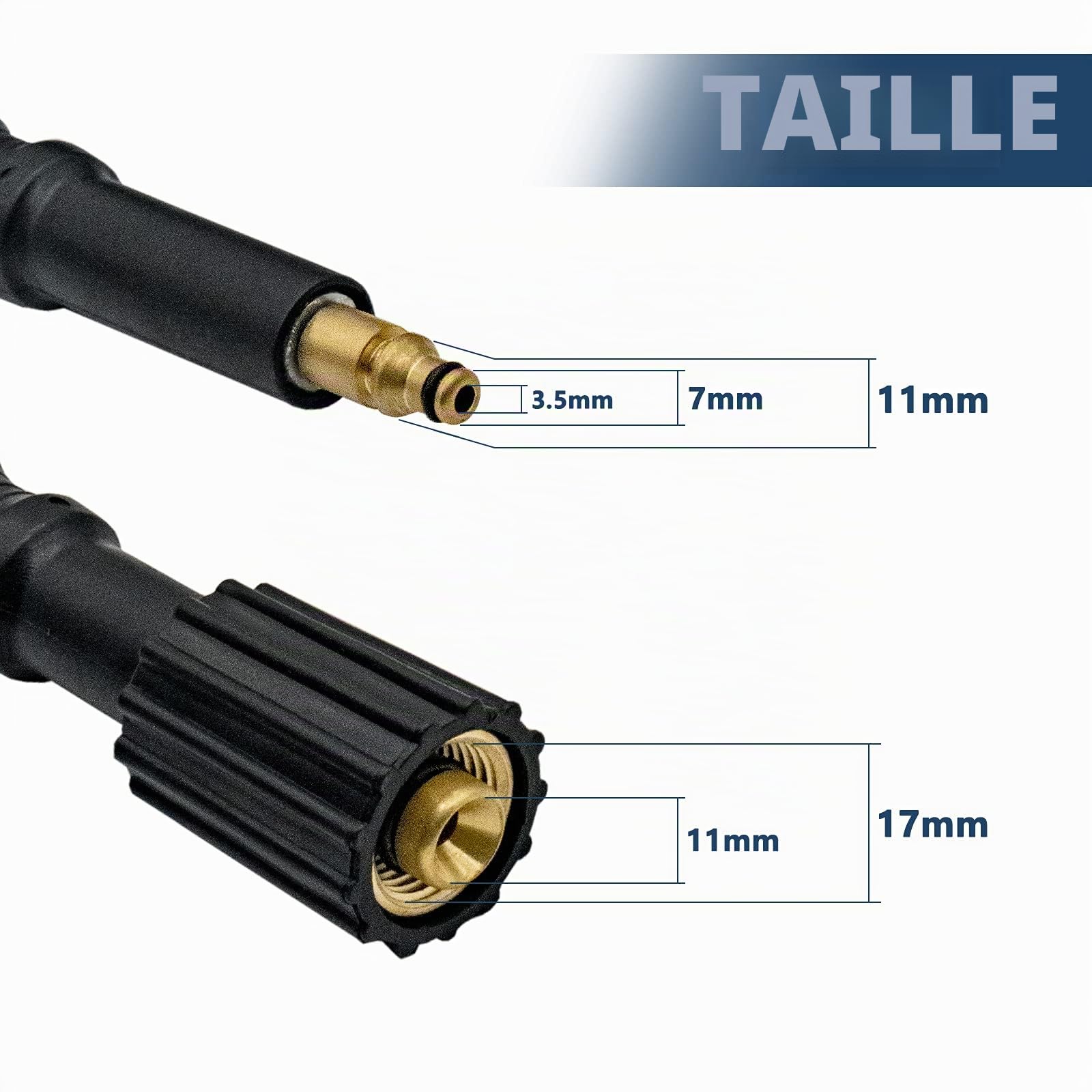 DERASL 15M Tuyau de rechange pour nettoyeur haute pression pour nettoyeur haute pression Nilfisk, convient pour C 100.5-5, C 100.5-6, C 105.5-5, C 135.1-8, C 135.1-8