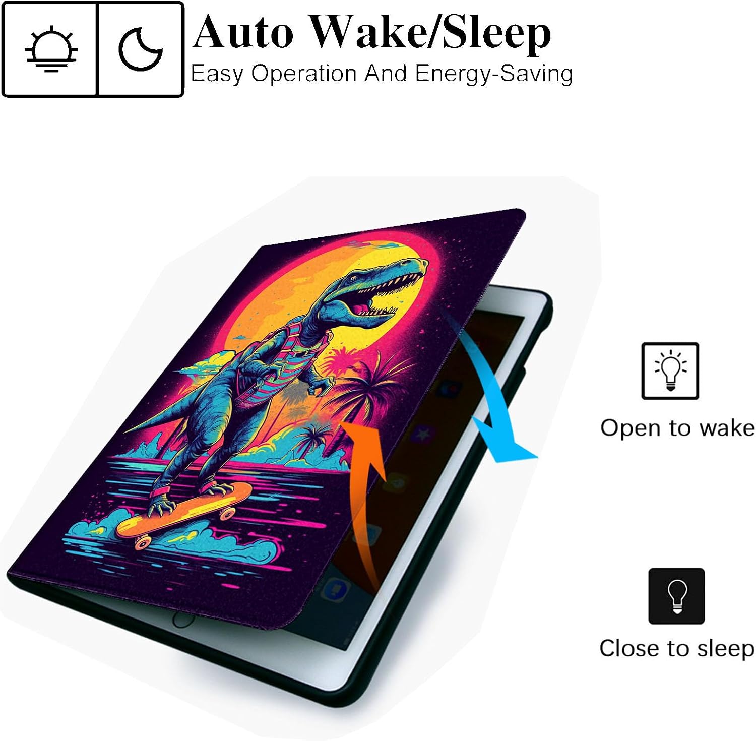 for Samsung Galaxy Tab A11 Plus 2025/ Tab A9 Plus 2023 11 inch Tablet Case,Auto Wake/Sleep,Adjustable Stand Protective Cover - Funny Dinosaur image 2