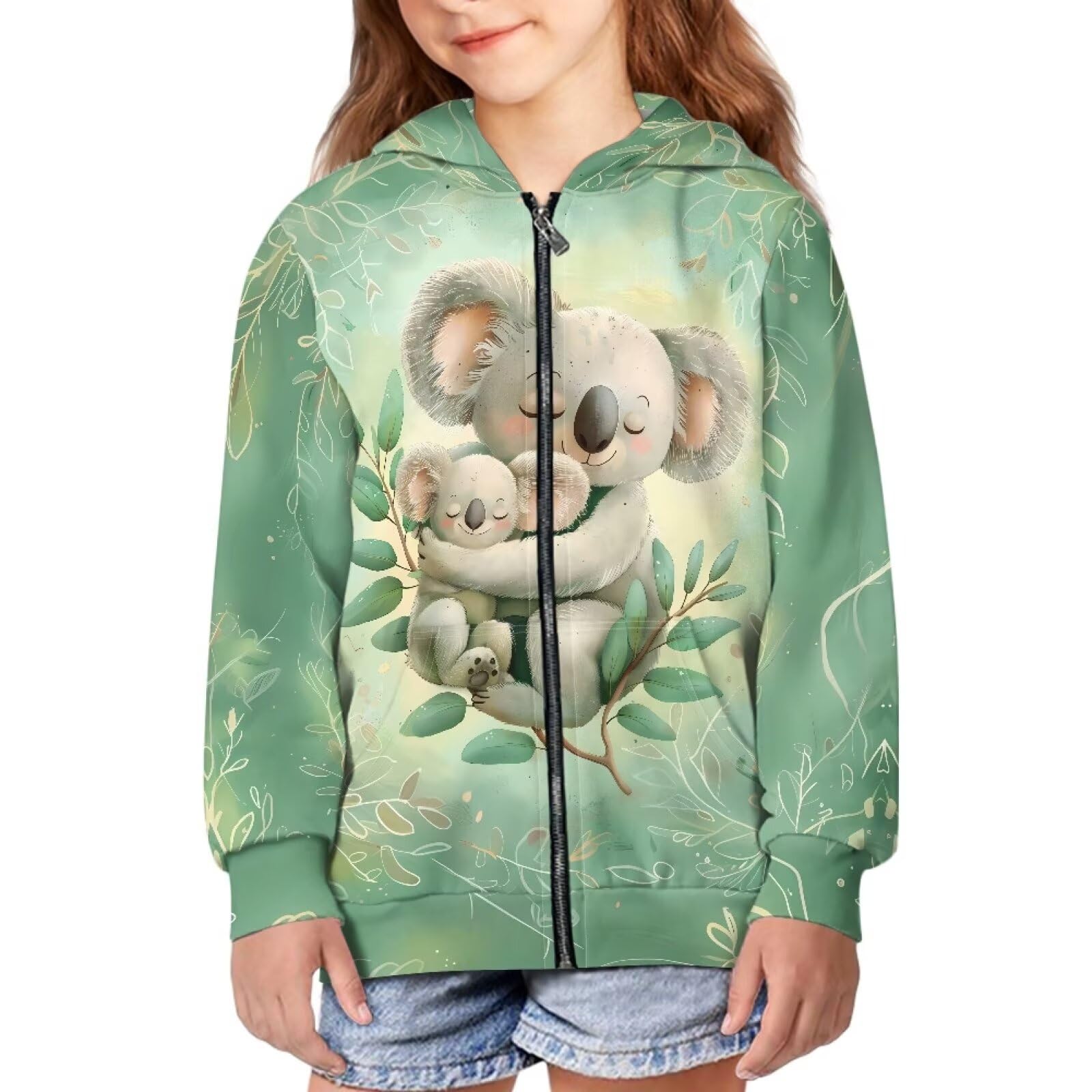 Unisex Zipper Sweatshirt Boys Girls Hooded with 2 Pocket Pullover Hoodies for 6-16Y Kids