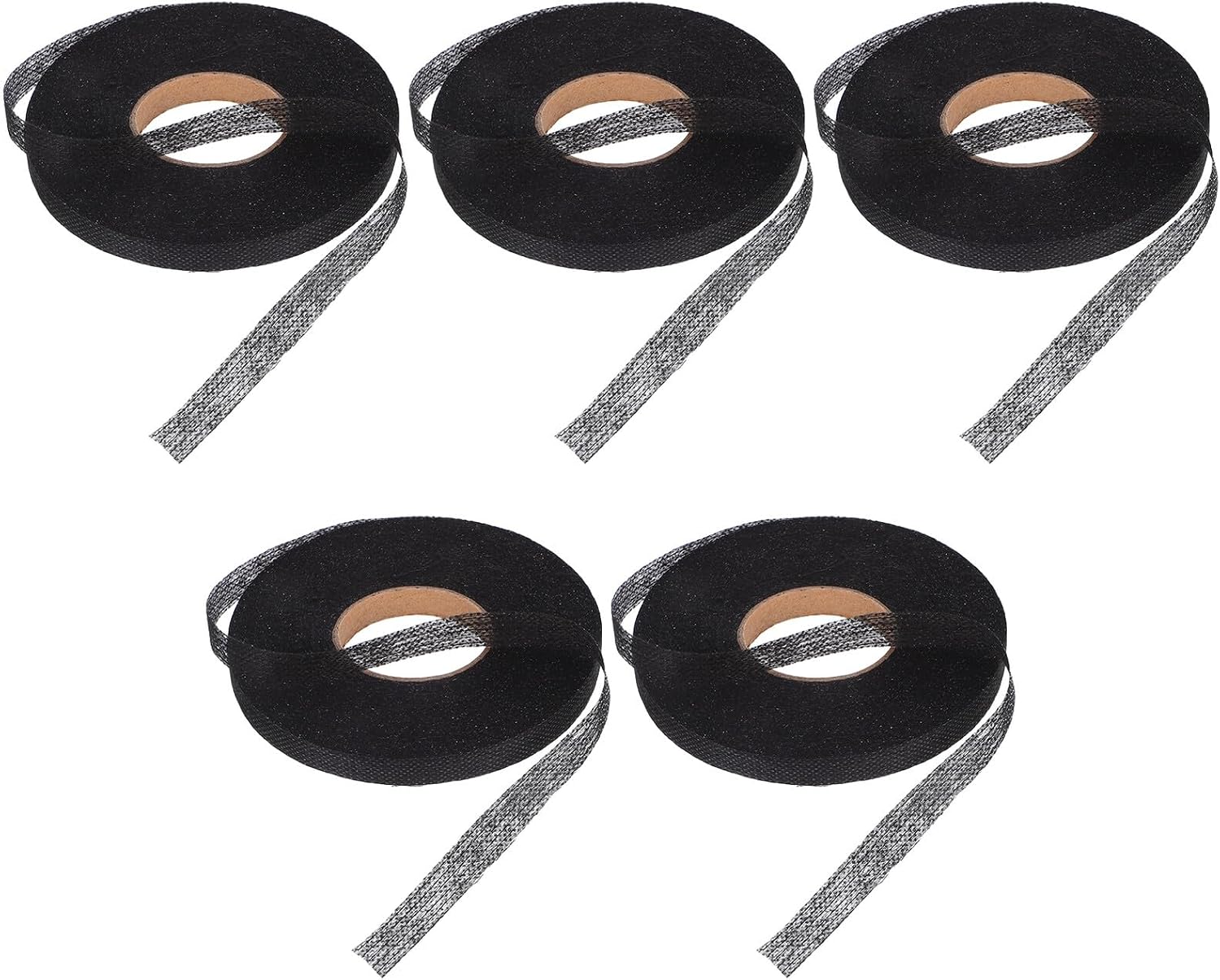 SUPVOX 5pcs Black Fusible Interfacing Strips Non-Woven Iron-on Fabric for Sewing DIY Crafting and Clothing Repair, 50 M