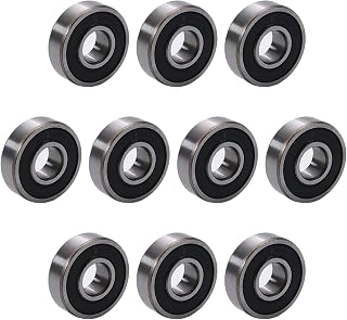 Othmro 10Pcs 6000-2RS Deep Groove Ball Bearings, Double Rubber Sealed Bearings, High Carbon Steel Roller Guide Bearing 0.39x1.02x0.31inch for Scooters Skateboards Ship Rudder Shafts Elevators Robotics