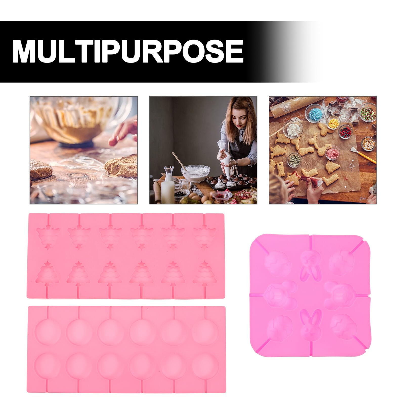 Stampi Natalizi in Silicone per Lecca Lecca, Set da 7 Pezzi