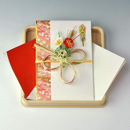 Amazon 結納金だけの結納 略式結納品 結納金封 梅 赤 白木台 結納屋さん Com M0302 祝儀袋 文房具 オフィス用品