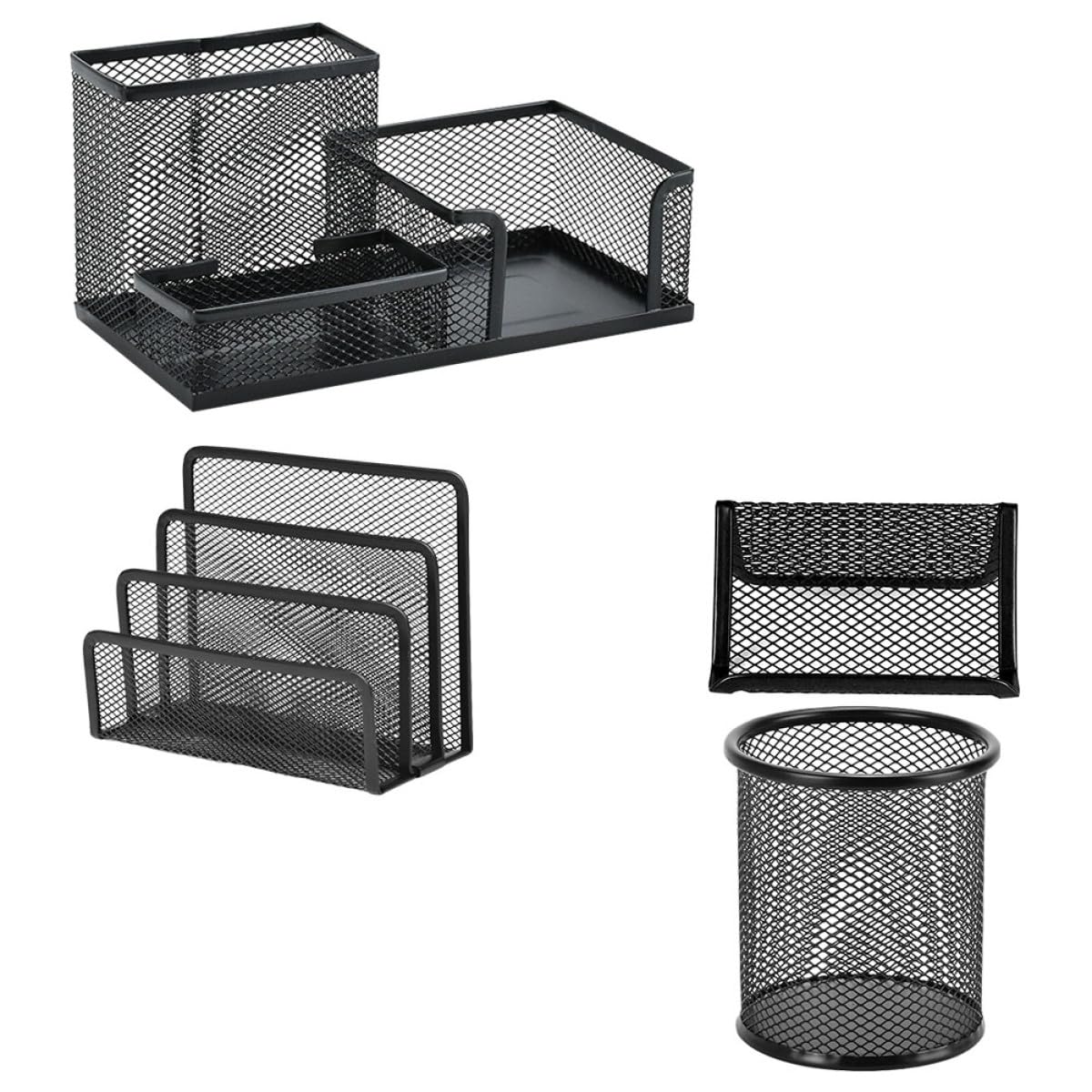 Boîte de rangement en fer noir SEWACC, organiseur de bureau haut de gamme