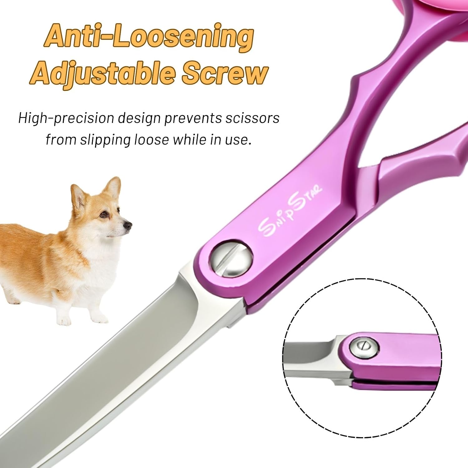 6.75in 30° Curved Dog Grooming Scissors Professional, VG10 Japanese Stainless Steel Sharp Scissors for Dog Grooming, Lightweight Cat Pet Trimming Shears for Face and Paws at Home or Salon Groomer, Red