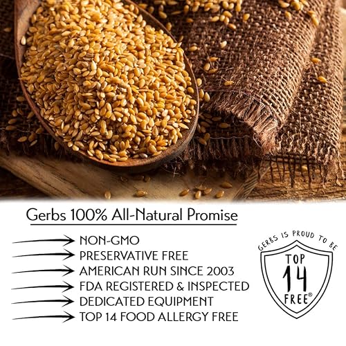 Miniatura 8 de GERBS Semillas de lino dorado crudo de 4 libras. Grado premium  Linaza recién cosechada y empaquetadas en bolsa resellable a granel  Sin OMG, Keto y