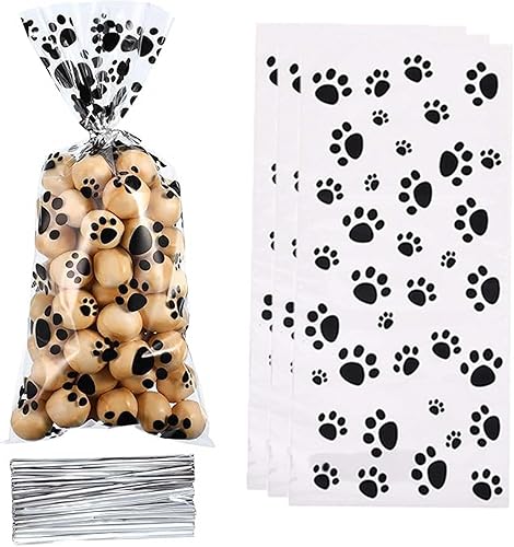 Vista 10 de YESON Black Stripe Clear Cello Bags Candy Plastic favor cellophane Treat Bags,Pack of 50