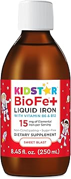 BioFe + سائل حديد للعائلة ، بدون سكر ، 8.45 فلوريدا. Oz.، 15mg Elemental Iron، Non-Constipating، Sweet Blast