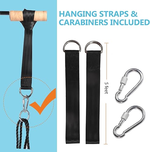 Miniatura 3 de Columpio de árbol de 40 pulgadas, columpio para niños al aire libre, columpio redondo con correas para colgar, cuerda ajustable fácil de montar