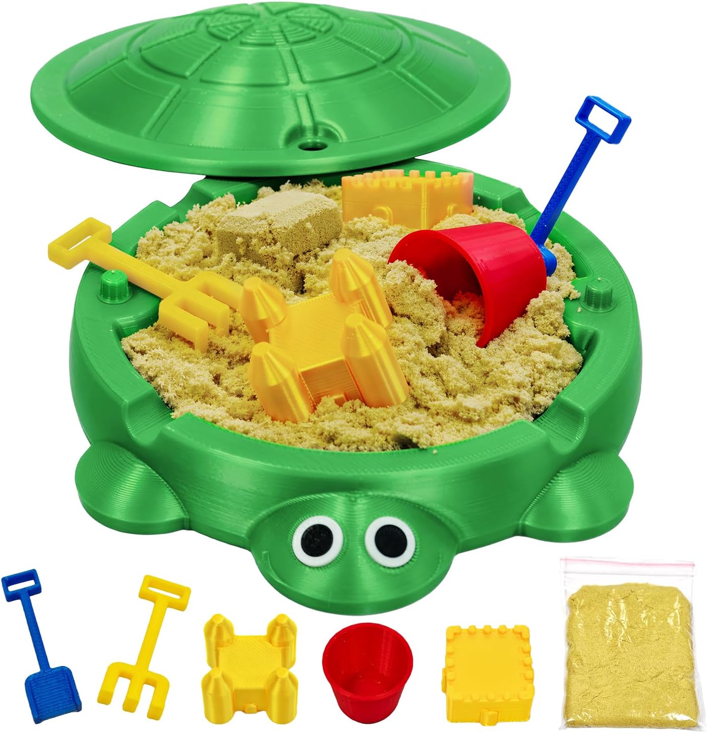 Mini Turtle Sandbox Zen Garden for Desk, Desktop Sandbox on the Go Stress Relief, Mini Desk Zen Sand Garden Kit with Lid, Funny Coworker, Birthday, Friend Gifts Idea