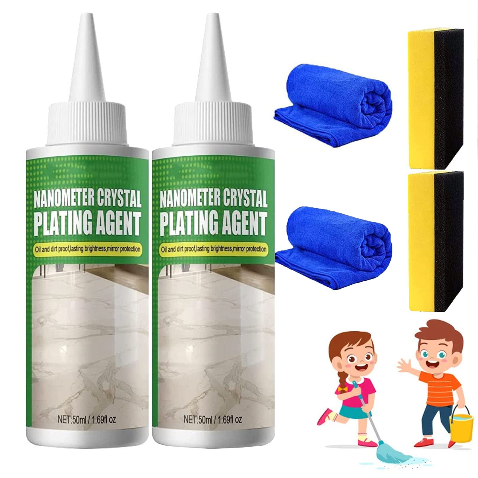 Nano Crystal Coating Agent for Tile & Furniture, Promotion-Coating of Stone Nanocrystals, Marble Nano Crystal-Plating Agent, Stone Nano Crystal-plating Agent (160ML, 2PCS)