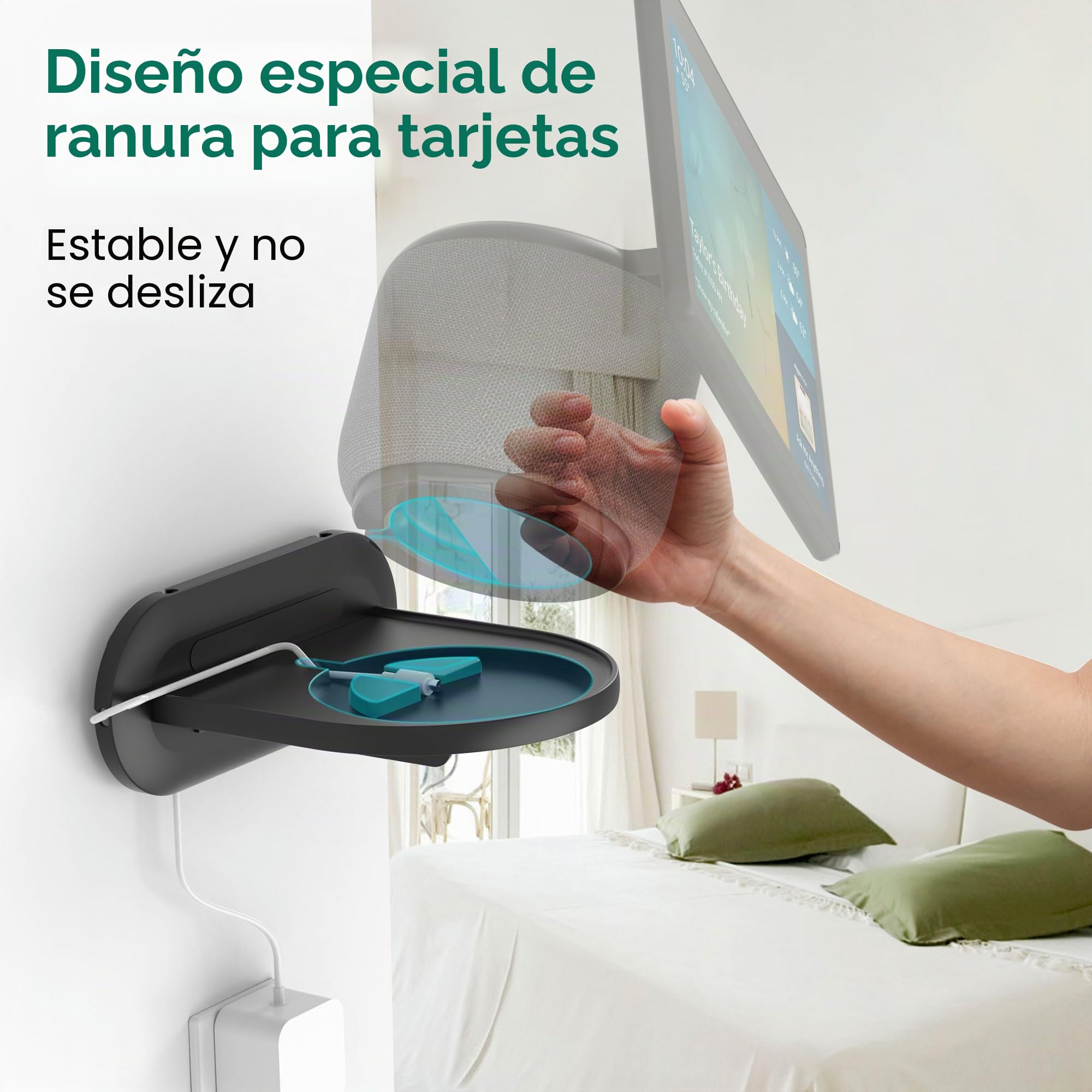 PlusAcc Soporte de Pared Compatible con Show 10 & Sonos Era 100 - Soporte Universal para la mayoría de Altavoces (Negro)