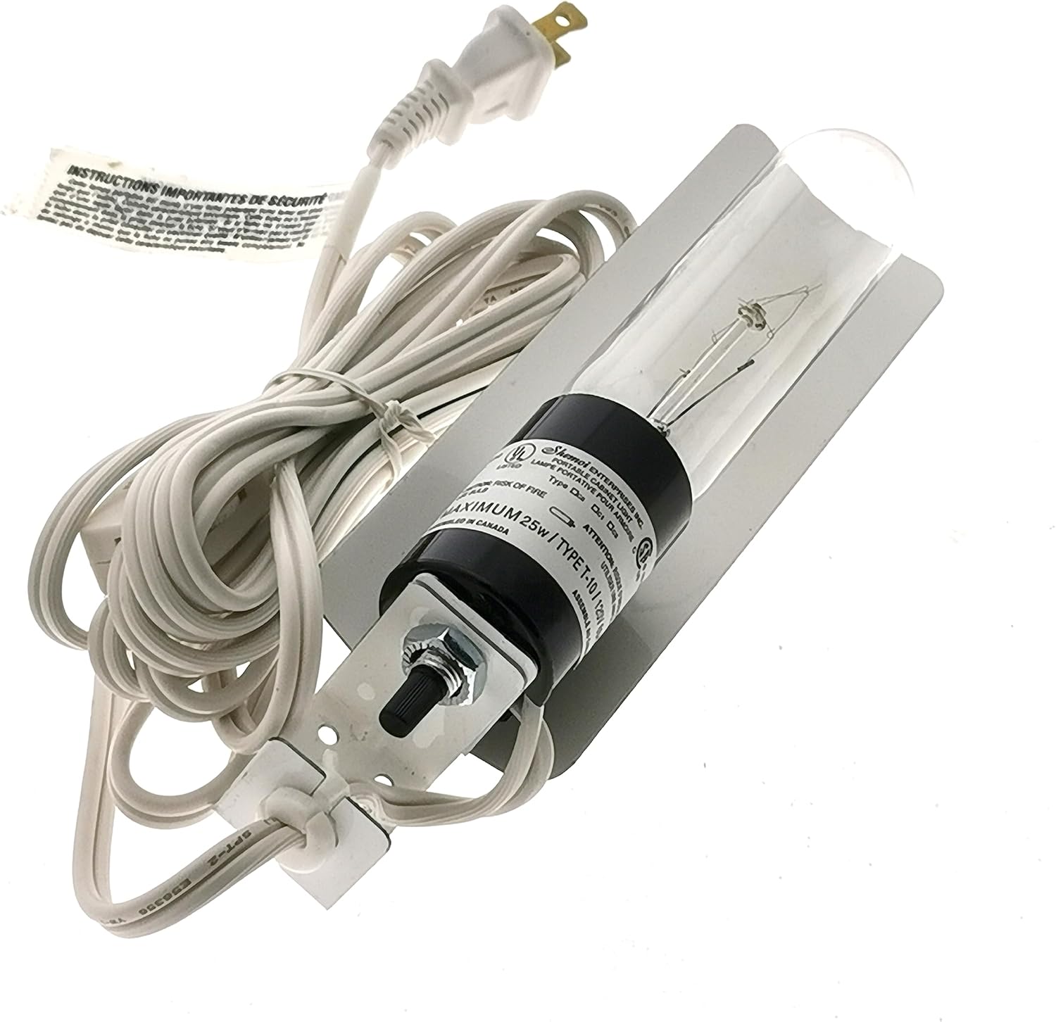 Shemoi Curio Light Cabinet - White Hooded Light Includes Bulb, C5-RS-1