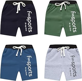 KYDA KIDS® Boys 100% Cotton Premium Printed Shorts Pack of 4 | Regular Fit | Elastic Waist | Side Pocket | Summer Casual W...