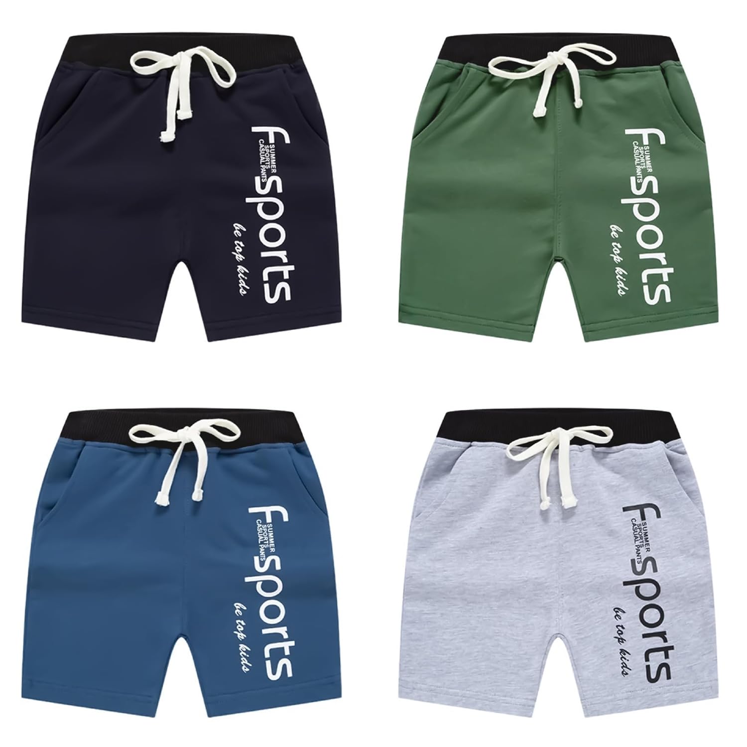 KYDA KIDS® 100% Cotton Printed Regular Fit Shorts for Boys (Pack of 4)