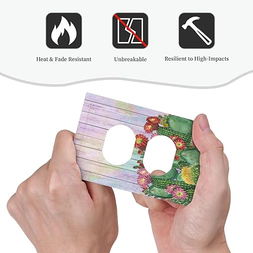 Vista 970 de Cubiertas decorativas de salida de estrella de mar playera, tablero de madera azul de concha de mar de 1 banda, decoración individual GFCI, placa