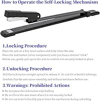 Vista 7 de Deli Engrapadora de largo alcance, engrapadora de folletos con capacidad para 25 hojas, grapadoras estándar de brazo largo para folletos, Negro