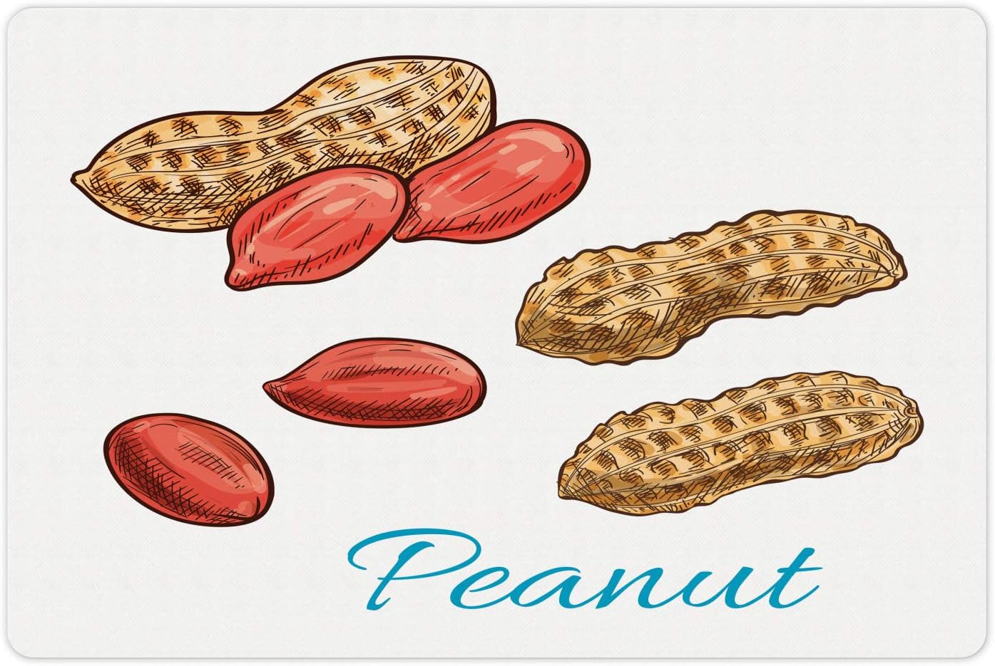 Ambesonne Peanut Butter Pet Mat for Food and Water, Peanut