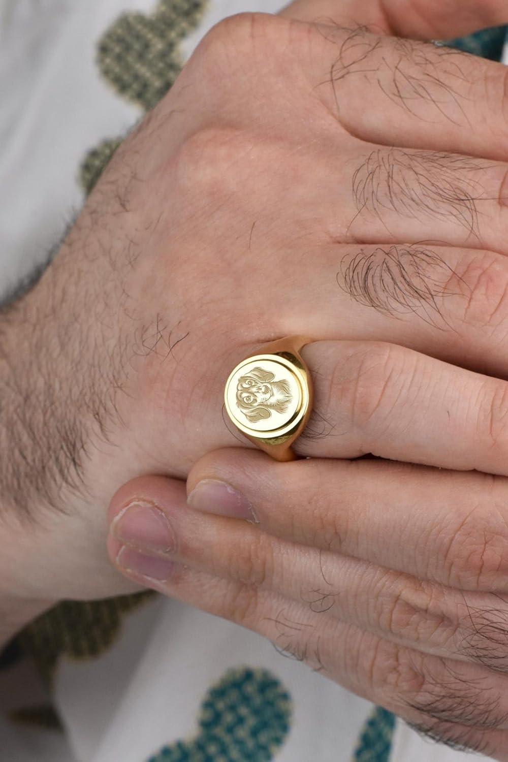 ZOYLA dachshund signet ring| long dog engraved jewelry| short haired breed doxie band| pet memorial ring| gold plated brass |KB_SBRG_00399