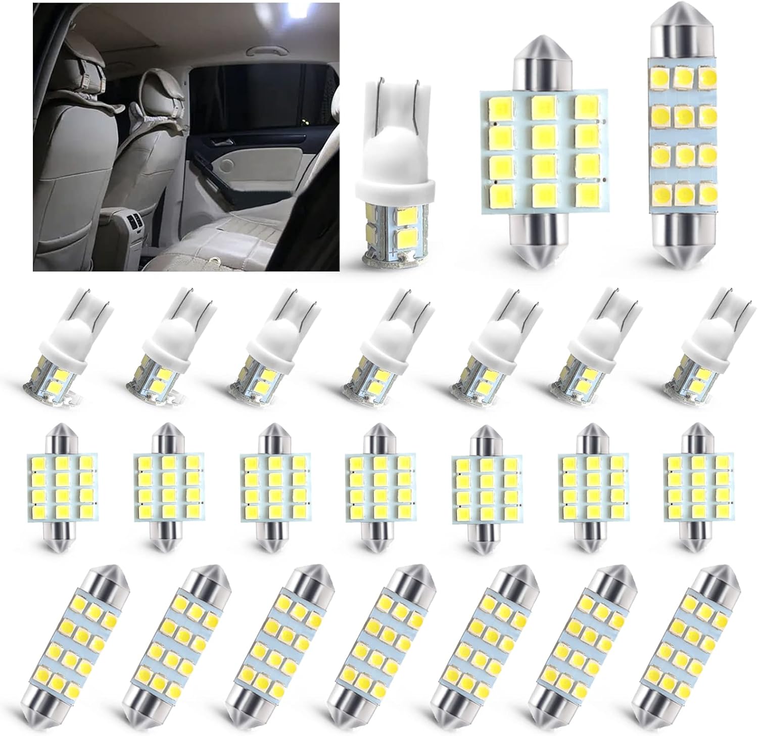 stymart 24 PCS Interior Car Lights, Dome Light Car Bulb Kit