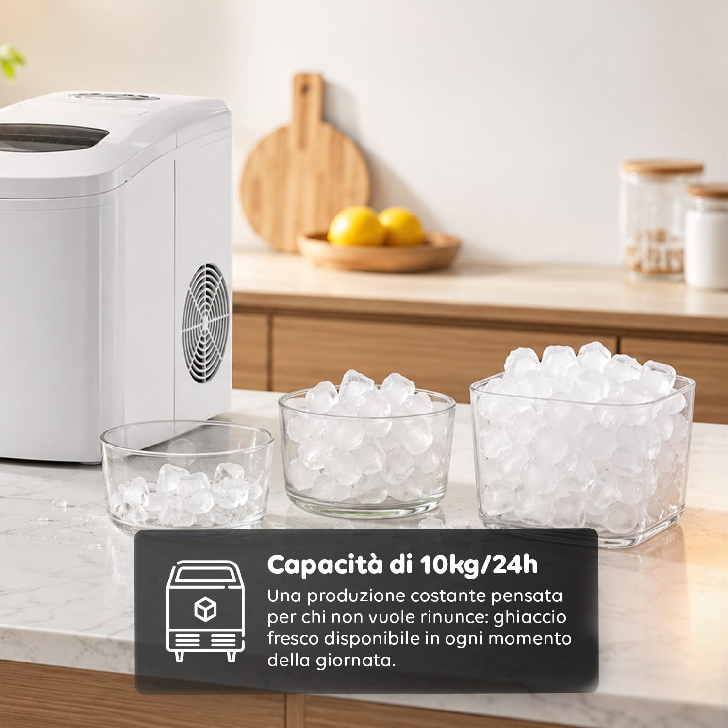 Avilia - Macchina Ghiaccio 10Kg/24h 150W, serbatoio 1,7L per Bevande e Cocktail, Uso Domestico e Professionale, Rapida Produzione 9 cubetti in 10 Minuti, Bassa Rumorosità