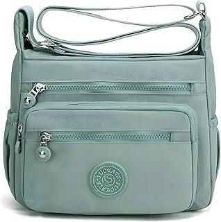 Women’s Crossbody Sling Bag For Everyday Use, Nylon Shoulder Bag with Zipper Pockets, Adjustable Strap, Water Resistant Handbag for Travel, Shopping
