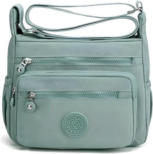 TS WITH TECHSUN Women’s Crossbody Sling Bag For Everyday Use, Nylon Shoulder Bag with Zipper Pockets, Adjustable Strap, Wa...