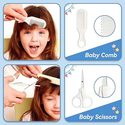 Miniatura 5 de Kit de cuidado de la salud y aseo del bebé, 14 en 1, juego de seguridad para bebés recién nacidos, juego de cuidado de la salud con cepillo para el