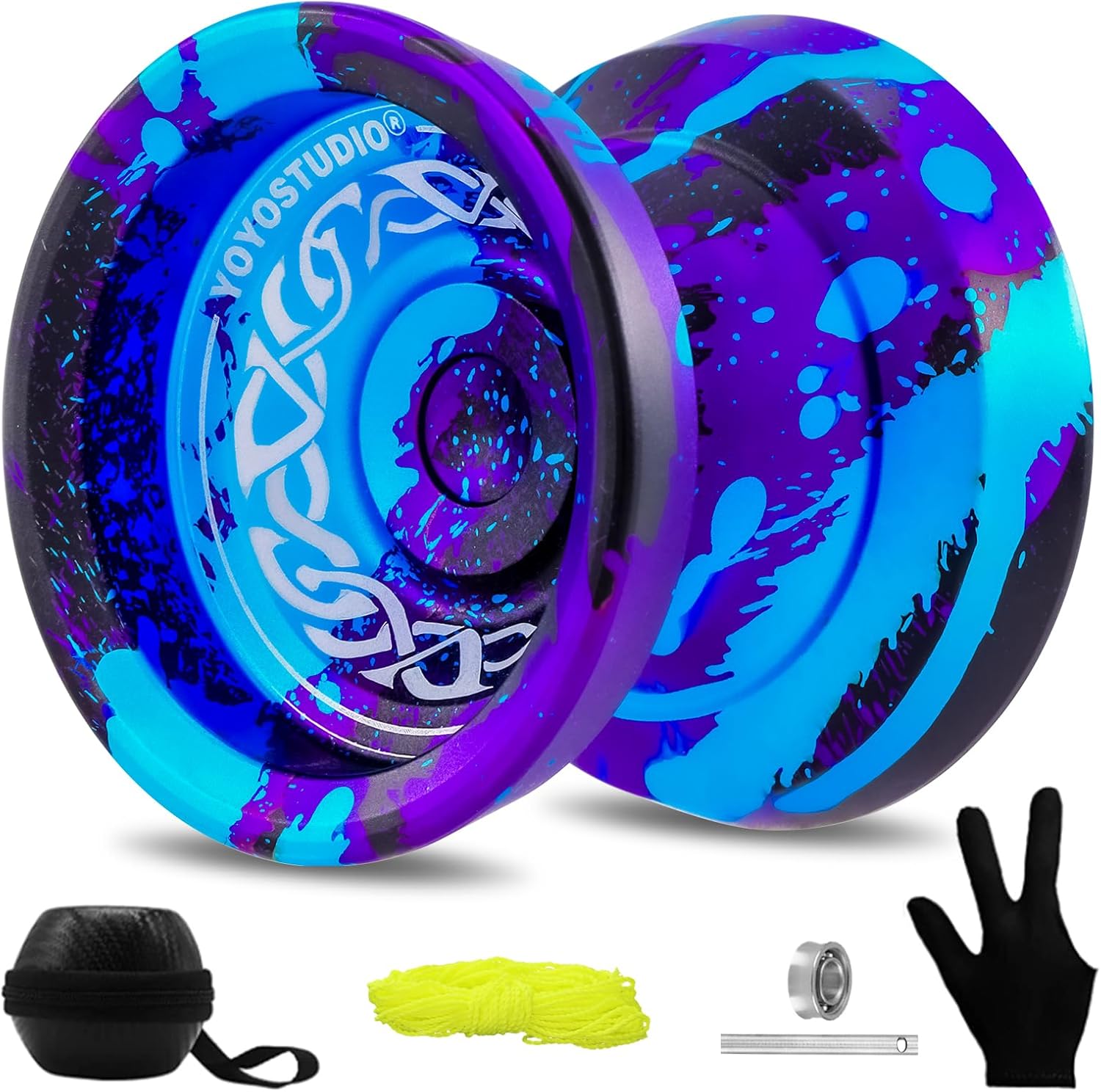 Pack of 2 Yoyos - YOYOSTUDIO X0312 Yoyo Black Blue Red + F25 Yoyo Black Blue Purple
