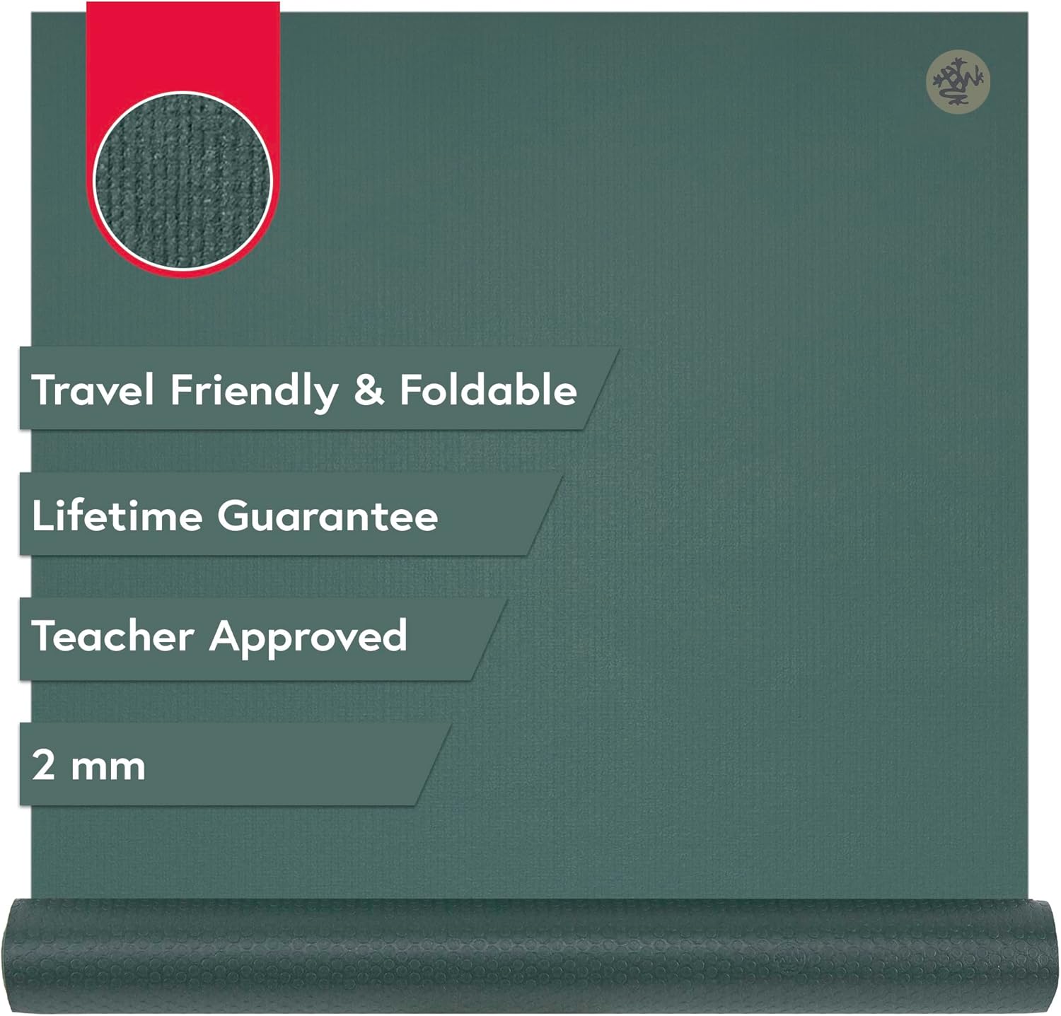 Manduka Pro Travel Yoga Mat 2mm - Foldable and Travel Friendly - Lifetime Durability - Hygienic Construction