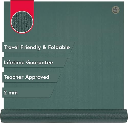 Manduka PRO - Esterilla de yoga de viaje de 79 a 0.079 in  Plegable y apta para viajes  Durabilidad de por vida  Aprobado por profesores