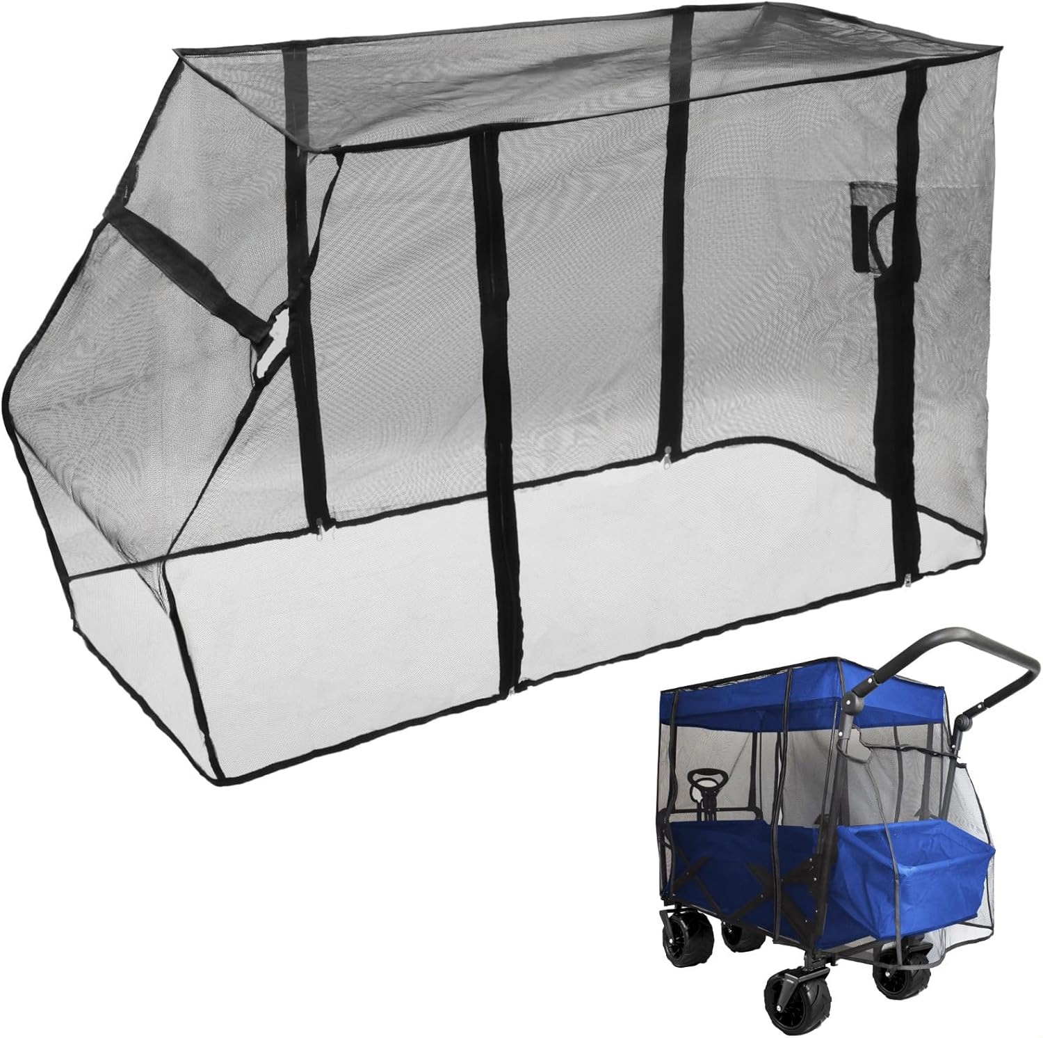 Folding Wagon Mosquito Net, Outdoor Wagon Bug Mesh Cover, Stroller Accessory for Camping, Gardens, and Parks, Keeps Insects Away