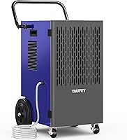 Yaufey 155 Pint Commercial Dehumidifier with Pump | 8000 Sq Ft Basement Coverage, Auto Defrost, Intelligent Humidity Control
