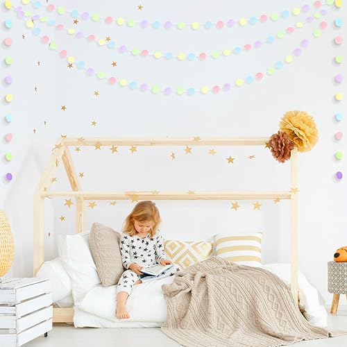 Miniatura 5 de 65 Feet 5 Pieces Pastel Party Decorations Circle Dot Garland Pastel Birthday Garland Pastel Pop Classroom Decor for Baby Shower Wedding Birthday