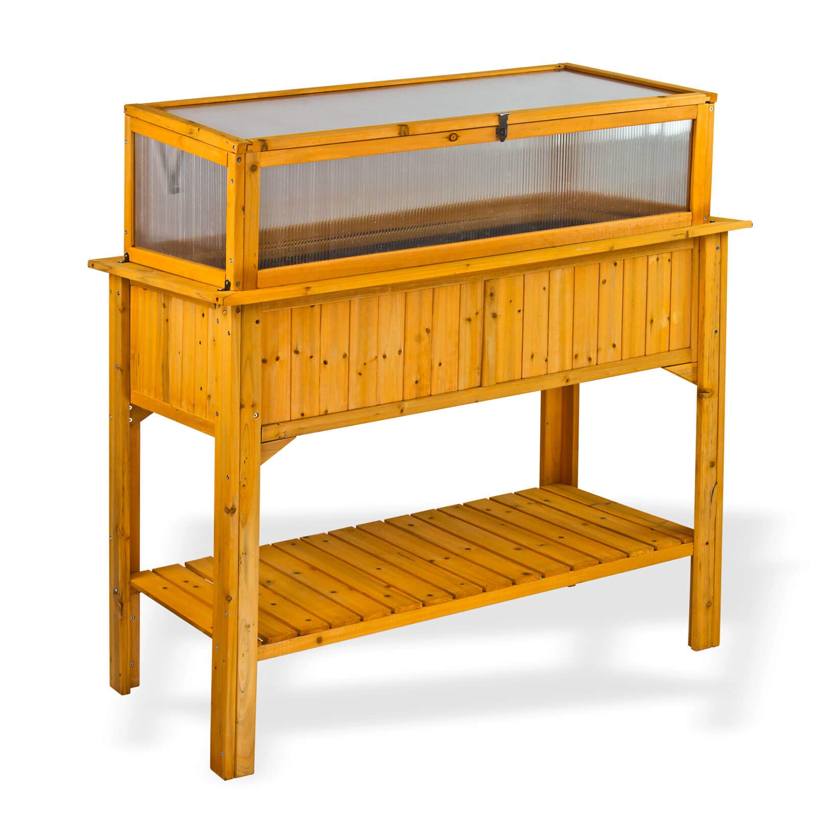 Holz Hochbeet Pflanzbeet Gartenbeet Beet mit Frühbeetaufsatz Frühbeet Aufsatz