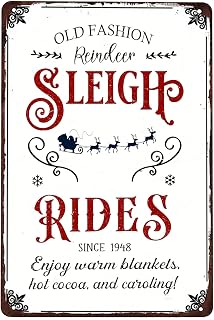Old Fashion Reindeer Sleigh Rides Sign