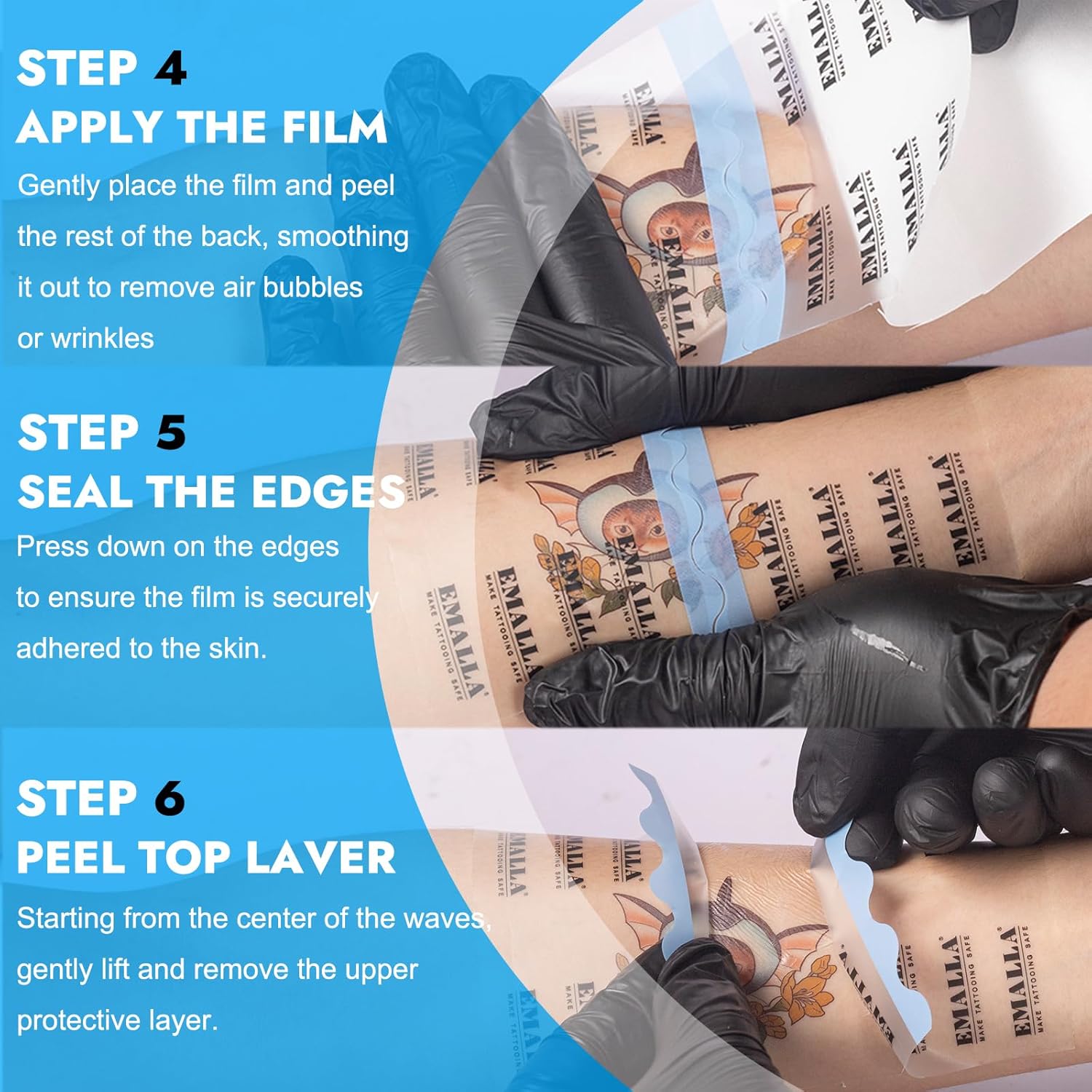 Tattoo Aftercare Bandage - 5.9“ X 10.9 Yards Second Skin Tattoo Cover Invisible Matte Latex-Free Waterproof Tattoo Bandages Tattoo Wraps for Healing Tattoo Protection Film - Image 6