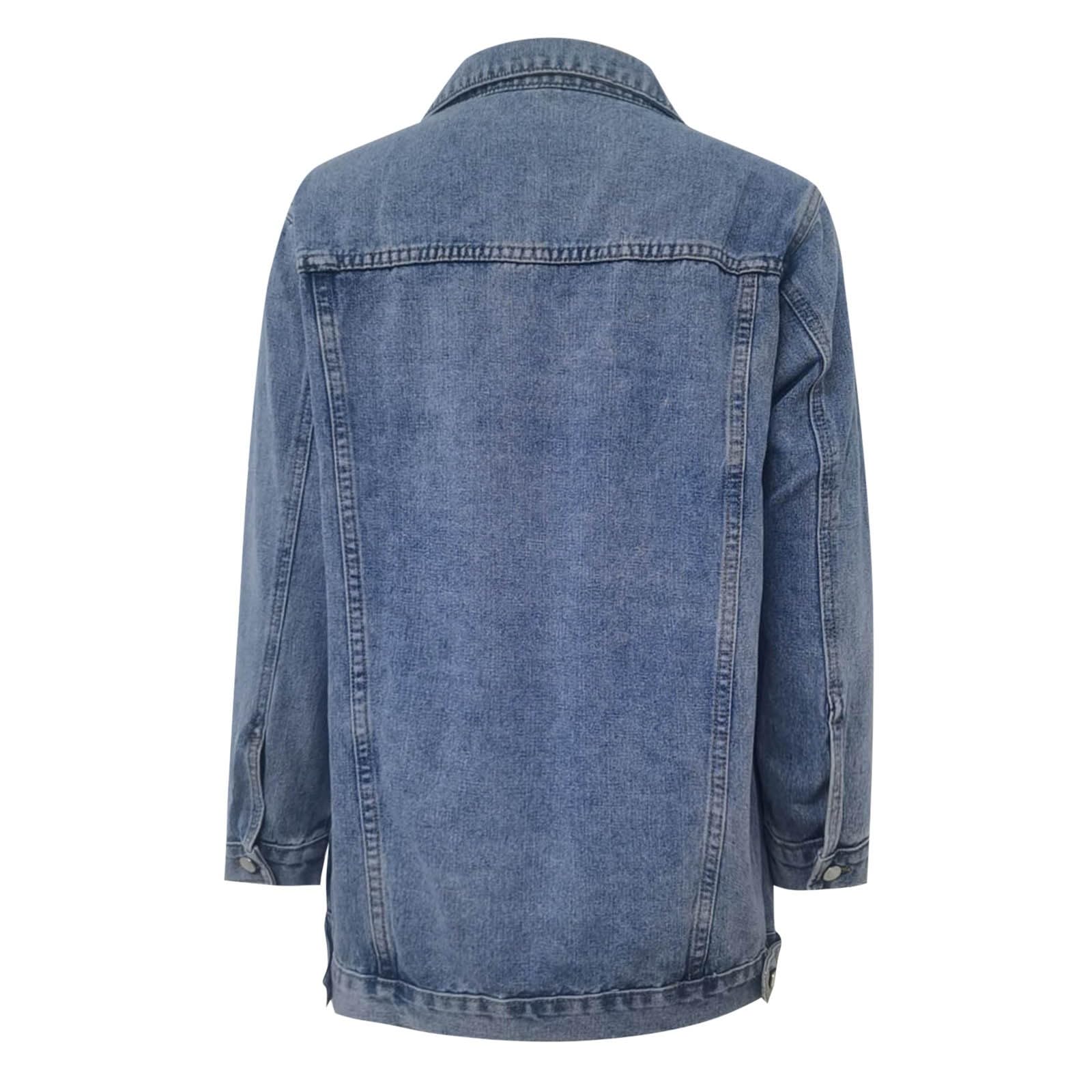 Genérico Cazadoras Vaqueras Mujer - Chaqueta Vaquera con Capucha Estilo Informal Estilo Urbano para Uso Diario CóModa Y VersáTil